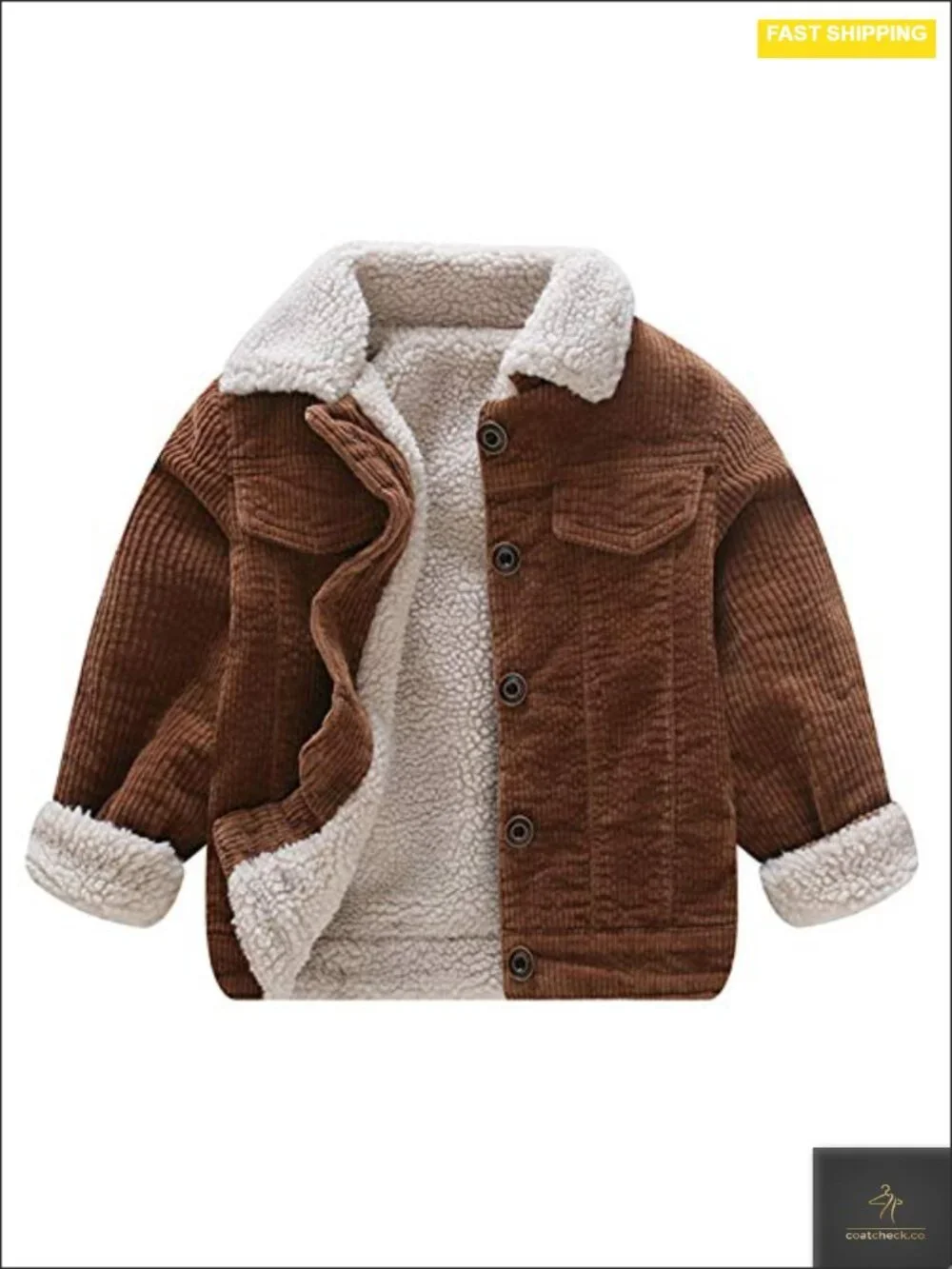 Toddler Boy Corduroy Jacket Sherpa Lined Winter Coat